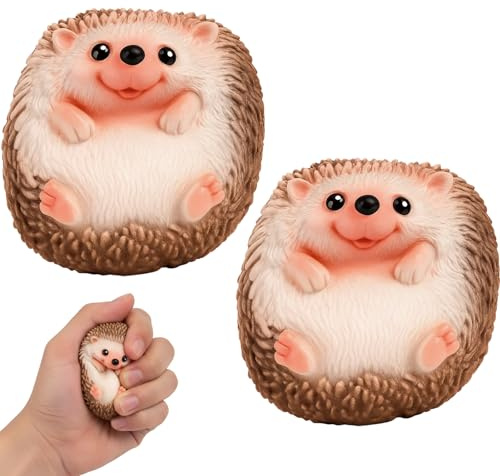 Hand Exercise Ball, Hedgehog Toy Stress Balls for Adults Funny, Stress Toys for Hand Exercise, 2 Pack Hedgehog Squeeze Toys (6.5 x 7.5 cm)
