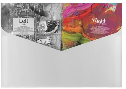Carpeta de papel para pintar el cerebro izquierdo y derecho, organizador de recibos de papel, organizador portátil de documentos, organizador de archivos de acordeón, sobres de plástico con 6