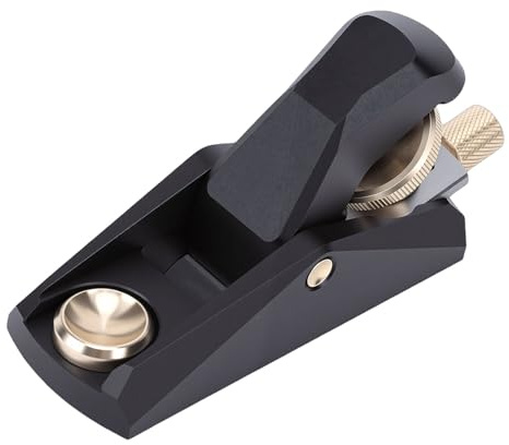 Luocute Rabot à Bloc à Angle Bas, Raboteuse à Main à 33 Degrés avec Corps en Alliage D'aluminium et Accessoires en Laiton, pour la Fabrication de Modèles de Menuiserie Fine et de