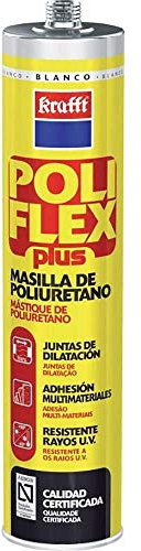 Krafft Sellador Adhesivo Poliflex - Masilla Poliuretano - Adhesivo de Montaje - Color Blanco - 300 gr