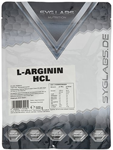 L-Arginin HCL - 500g Pulver Premium L-Arginin Hydrochlorid - durch Fermentation - ohne Zusätze - vegan