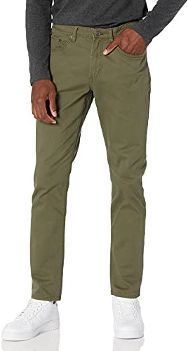 Amazon Essentials Uomo Pantaloni in Twill Elasticizzati con 5 Tasche Slim