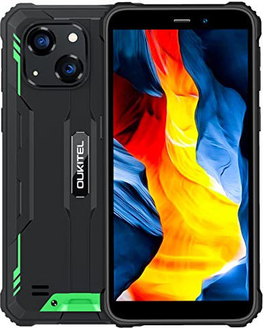 Android 12 Rugged Smartphone OUKITEL WP20 PRO, 20MP Doppia Fotocamera IP68 Robusto Impermeabile Cellulare, Octa Core 4GB 64GB, Batteria 6300mAh, 5,93’’ HD+, Doppia SIM, Sblocco Facciale, GPS NFC Verde