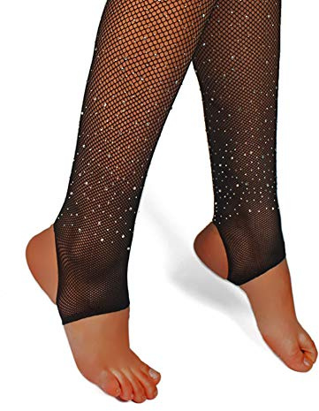 LUCKELF Collant sexy con cucitura posteriore scintillante strass calze a rete per le donne, Rete senza piedi (nero), taglia unica