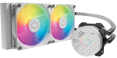 Cooler Master MasterLiquid 240L Core White 240mm Close-Loop AIO Liquid Cooler, ARGB Sync, Gen S Coldplate Pump, 120mm PWM, CryoFuze 14W/mK, AMD Ryzen AM5/AM4, Intel LGA1700/1200 (MLW-D24M-A18PZ-RW)