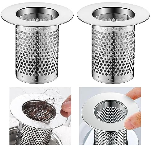 KDDULQ 2 Pcs Drain Strainer 5.5 * 5CM Stainless Steel Drain Strainer Sink Trash Filter Toilet Floor Drain Sink Strainers for Kitchen Bathroom Bathroom Balcony Floor Drain