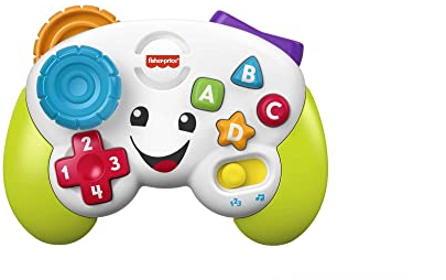 Fisher-Price Lernspaß Spiel-Controller für Babys und Kleinkinder in Grün, Videospiel-Attrappe mit Musik und Leuchtfunktion für Babys ab 6 Monaten, deutsche Version, HXB62