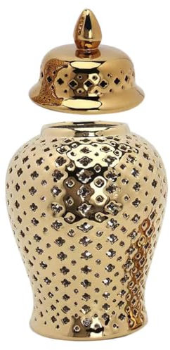 MAGICLULU Vaso Decorativo Ceramica Con Design Cavo Contenitore Multifunzionale Per Fiori e Decorazioni Per Casa Matrimonio e Feste