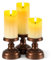 Lewondr Candele senza Fiamma con Candelieri, 3 Pacchetti di Candele LES a Colonna con Stoppino 3D e Cera Gocciolante, Candele Finte a Batteria per Matrimonio, Natale, Festa, Decorazione, Bianco Avorio