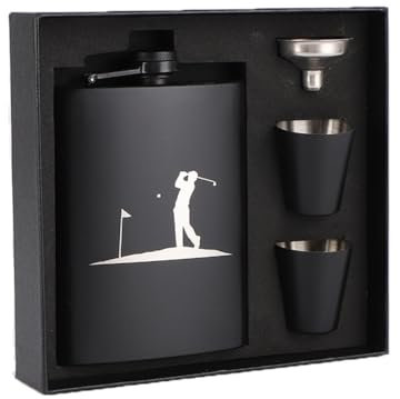 Zixrmor 1X304 Flachmann und Trichter, 2 kleine Tassen,8oz.227 ml Flachmann Mit Gravur, Geeignet Zum Edelstahl Flachmann Tragen von Alkohol Geschenkverpackung Flask(