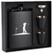 Zixrmor 1X304 Flachmann und Trichter, 2 kleine Tassen,8oz.227 ml Flachmann Mit Gravur, Geeignet Zum Edelstahl Flachmann Tragen von Alkohol Geschenkverpackung Flask(Schwarz) (Sportmuster)