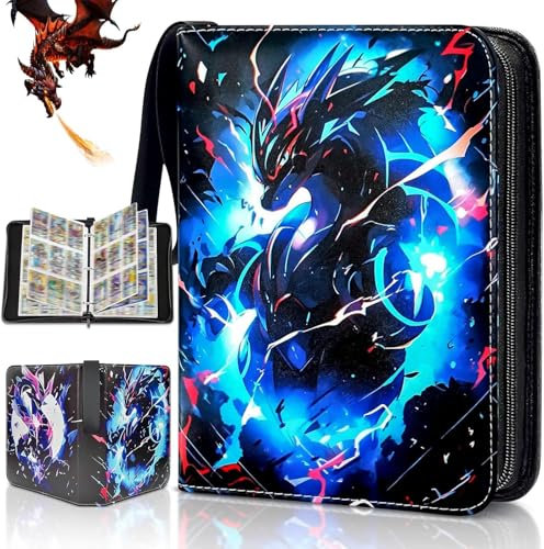 Sammelalbum Karten, Sammelkarten Sammelalbum 50 Seiten 900 Abnehmbare Karten Taschen,, Tragbar Wasserdicht PU Karten Halter, Sammelbuch Geschenk ist das Geschenk für Kinder (B9)