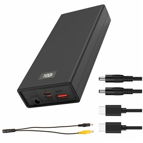 10000mah Batterie Portable 12V Li-ION, avec Prise en Charge de L'interface USB/Type-C QC/PD Fast Charging, pour la Bande LED, Caméra CCTV, Ordinateurs Portables, Contrôle D'accès, Routeur