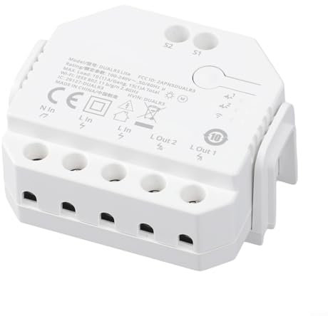 HEBEOT WiFi Smart Roller Shutter Switch Module WiFi Wireless Shutter Blinds Timer Switch For Electric Motors In Blinds And Awnings 54X49x24mm(DUAL R3 Lite)