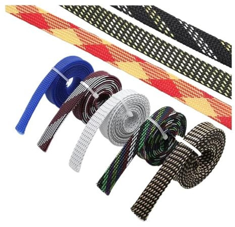 Cmis Kbei ANIMALE DOMESTICO Estensibile Guaina per Cavi 2mm ~ 40 mm Strettamente Intrecciato Alta Densità Durezza Isolante Linea di Protezione Filo Avvolgente Guaina Ghiandola (Oro Semintero, 20MM_1