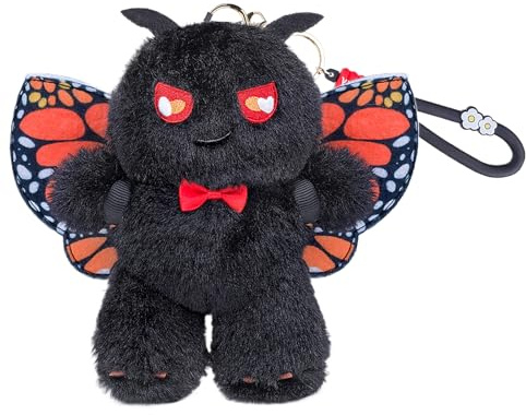 RLOMUTE 6.3 Inch Orange Moth Mothman Keychain Plush Toy Bag pendant Stuffed Animal Super Soft Cute Baby Cuddly for Birthday Party Companions Car Home Decor Collectible Gift for kids Christmas