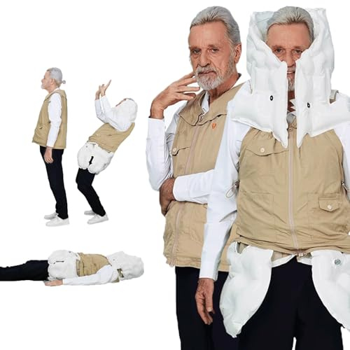 Giubbotto Anticaduta Leggero Con Airbag, Giacca Intelligente Con Airbag Indossabile Dotata Di App, Dispositivo Di Protezione Anticaduta Riutilizzabile Per Anziani,khaki(Mr)-M