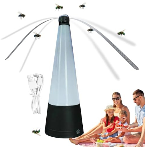 Ventilatore a Mosca Alimentare - Reposore per insetti da tavolo, deterrente mosca | Protezione alimentare a batteria con luce LED, uso esterno interno portatile