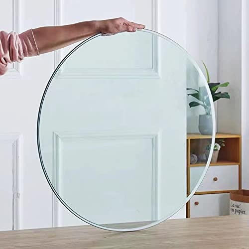 Runt glasbord för kaffe och matbord Ø 50 cm 60 cm 70 cm härdat glas (färg: Klar storlek: 86 cm 34 tum) modern heminredning