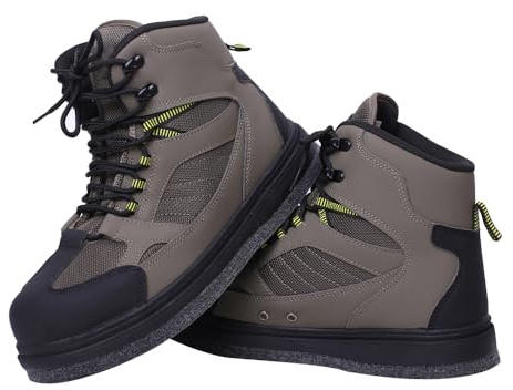 Raprance Men's Fishing Wading Boot Felt Cleated Outsole for Fly Fishing，45