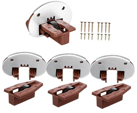LIFKOME 4 Set Kit Guide Scorrevoli per Comò Montaggio e Riparazione Guide per Mobili Montaggio Facile e Scorrevolezza Migliorata per Comodini e Armadi
