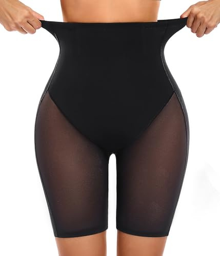 Yuson Girl Figurformande underbyxor för damer, höga midja, shapewear, korsett, push-up på skinkorna & magkontroll, kroppsformare, korsettbyxor, andningsaktiva formande byxor, shorts, svart, L