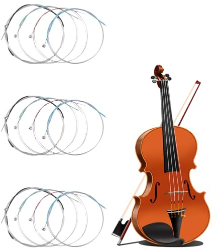 12 stycken violinsträngar 4/4 3/4 universella violinsträngar full uppsättning stålkärna violinsträngar ekonomisk och hållbar