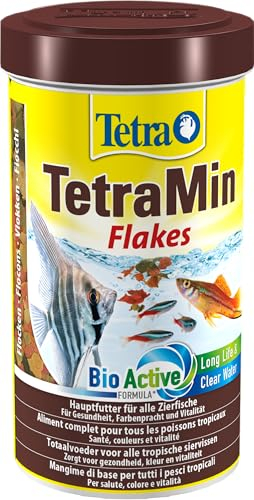 TetraMin Flakes - Fischfutter in Flockenform für alle Zierfische, ausgewogene Mischung für gesunde Fische und klares Wasser, 500 ml Dose