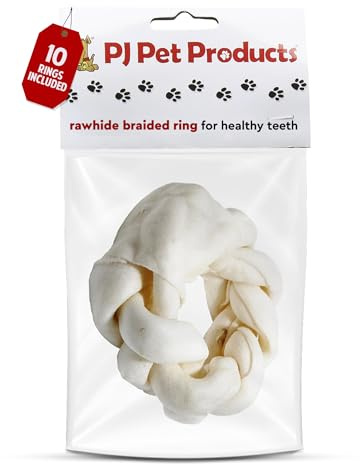 PJ Pet Poducts Rawhide Braided Ring 11 cm 150 g (Pack of 10)
