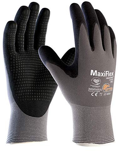 3er Pack MaxiFlex Endurance Arbeitshandschuh mit Noppen, Montagehandschuhe, Größe:9 (L)