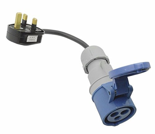 Zexum 6159 16 A UK 3 Pin Plug to Female Camping and Caravan Hook Up Extension, 230 V, Black, 0.5 m