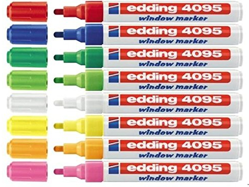 edding 4090-4095 Fenster-/Kreidemarker (2-3 mm, sortiert, 8)