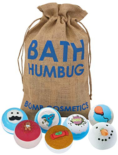 Bomb Cosmetics Bath Humbug Handgearbeiteter Hessischer Sack Bath Blaster Bath Bomb Geschenkpackung, Für Ihn [Enthält 7-teilig], 1120g