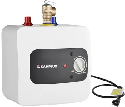 CAMPLUX Mini Tank Electric Water Heater 1.32 Gallons Hot Water Heaters 110V 120V, Under Sink Water Heater with Cord Plug 1.44kW, UL Listed