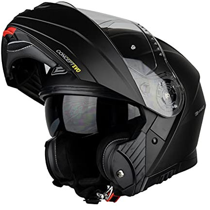 G-Mac Concept Evo Flip Front Motorcycle Helmet (Satin Black, XL)