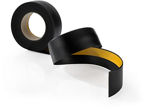 Quest Täcklist, Platt självhäftande List, Fönsterlist – Bredd 40 mm – för inomhusbruk – PVC, flexibel, platt – längd 5 meter, Svart