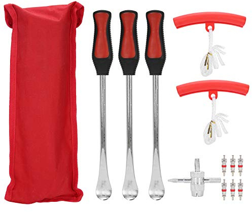 Set di leve per pneumatici 3 pezzi da 11 pollici in acciaio inossidabile leve per cucchiaio per pneumatici e 2 kit di strumenti per protezioni per cerchioni per moto, bici, auto, smontagomme, strument
