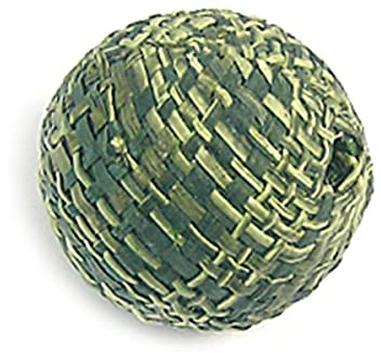 Perline in legno palla rivestita con tessuto verde 20 mm. 25 u. ca.