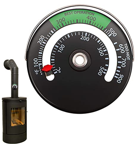 Thermomètre pour Cheminée et Poêle Magnétique - Tuyau De Poêle À Feu, Bois, Four