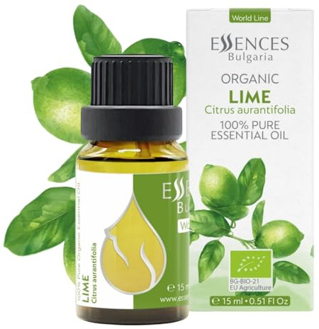 Essences Bulgaria Olio Essenziale di Lime Biologico 15 ml | Citrus aurantifolia | 100% Puro e Naturale | Non Diluito | Grado Terapeutico | Aromaterapia | Cosmetici | Senza crudeltà | Non OGM | Vegano