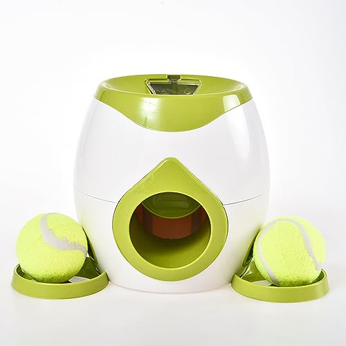BURLOE Haustier Aktivität Snackball,Dog Treat Dispenser Interaktives Hundespielzeug Hund Automatische Ball Snack Belohnungsmaschine für das Training von Hunden,Weiß