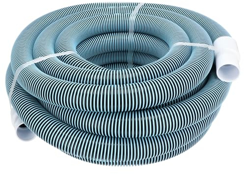 Duraol Tuyau de piscine 38 mm I Longueur 12 m I Tube d'aspiration avec manchons intégrés I Tuyau flottant pour aspirateur de sol I Conduite de piscine 38 mm noir I Accessoire haut de gamme