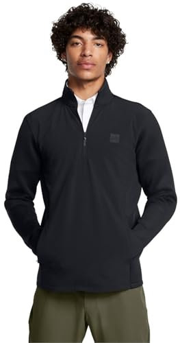 Under Armour UA Drive Pro Storm Hybrid Veste demi-zippée pour homme Taille XL, Noir/argenté métallisé - 001, X-Large