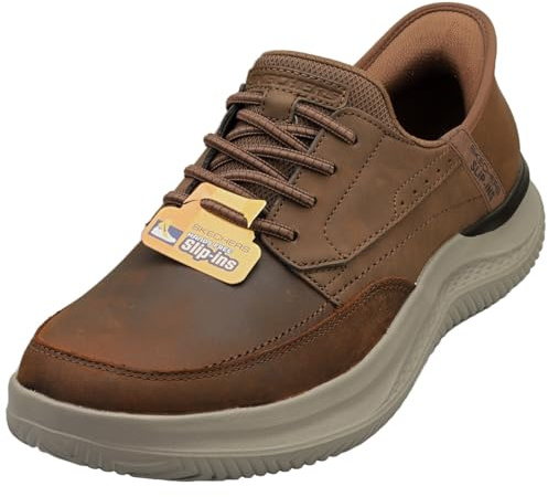 Skechers Hombre Hasting Rory Slip-In ENTRENADOR, Dark Brown Synthetic / Leather, 46 EU