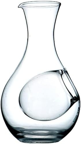 Red Wine Decanter, 400ML Red Wine Carafe, Creative Japanese Style Glass Wine Bottle Thumb Hole Sake Glass Ice Jug Cooling Room Wine Pourer Decanter