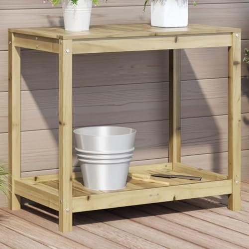 Table de rempotage avec étagère, Banc de rempotage, Station de Travail de Banc de rempotage de Plantation en Bois, Table de rempotage de Jardin, pour Balcon de Cour de Patio, Bois de pin imp