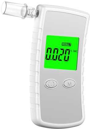 CeezByte Etilometro Portatile Certificato, Alcol Test con Display LCD Digitale, Etilometro ad Alta precisione con 10 Bocchini, Etilometro Portatile Personale per Uso Domestico e Professionale