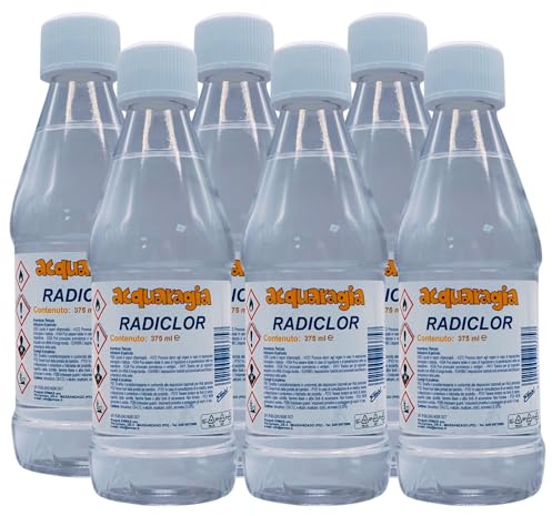 Solvente ACQUARAGIA Radiclor, Ottimo Impiego Nella Diluizione Di Smalti e Vernici Sintetici, Oleosintetici e Cere 375ml (6 Flaconi)