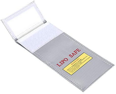 KUIDAMOS Brandsäker Explosionssäker Batteriväska 10x20cm, Stänksäker PVC Glasfiber Silver för Batterier för Utomhusentusiaster