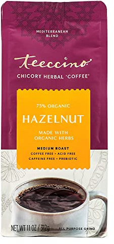 Teeccino, Chicory Herbal Coffee, Medium Roast, Caffeine Free, Hazelnut, 11 oz (312 g)